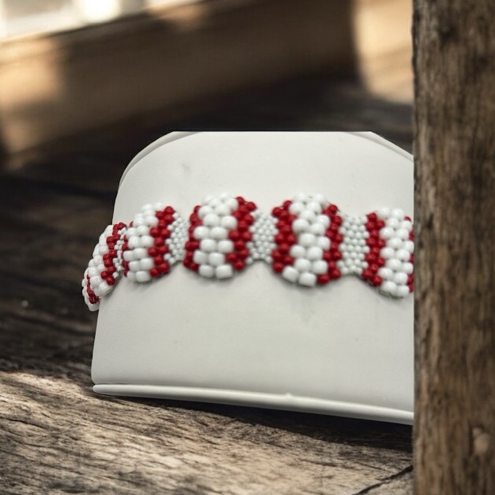 ON SALE GOING FAST!!!White and Red Beaded bracelet